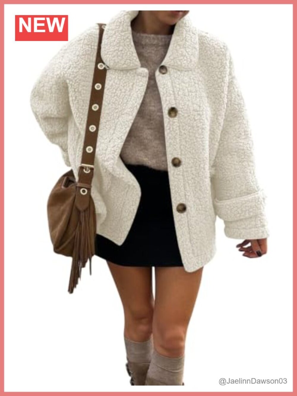 Womens Teddy Sherpa Fleece Jacket Oversized Button Lapel Coat